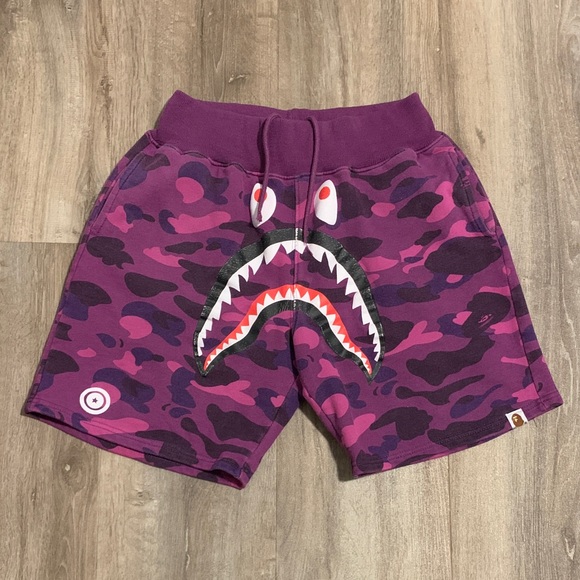 Bape Purple Camo Shark Men's Athletic Shorts